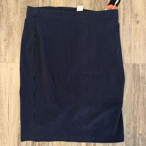 NWT Necessary Objects Pinstripe Pencil Skirt sz L Office Siren Business
